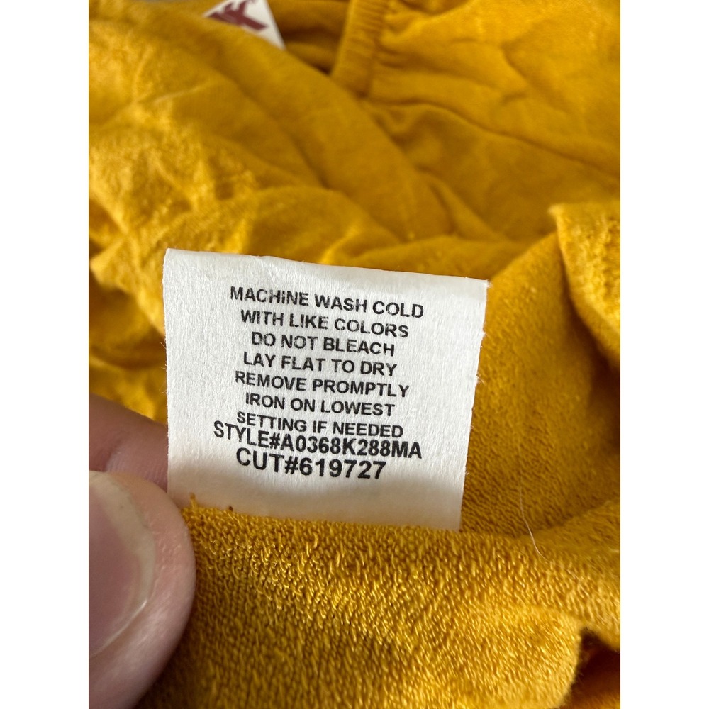 New Kim & Cami Size Small Flutter Sleeve Scoop Neck Knit Blouse Yellow Women - Picture 6 of 7